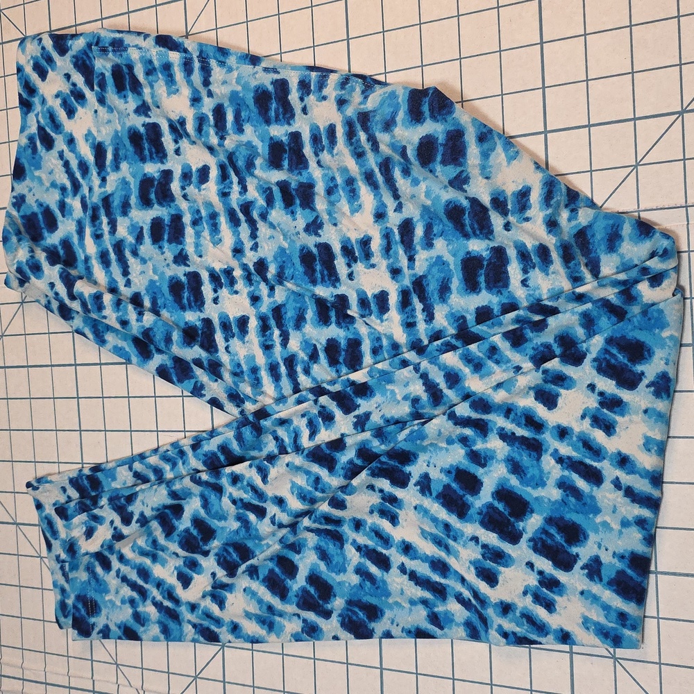 LulaRoe Leggings T&C ONE SIZE Preloved, Blue Pattern